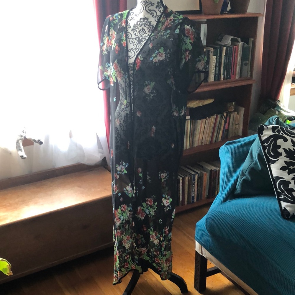 Long Sheer Bohemian Duster Robe - Picture 2 of 7